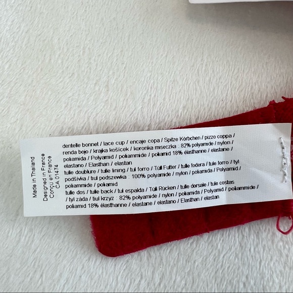 Chantelle Merci Demi Underwire Bra Style 1745 Size 32B Ruby Red - Picture 13 of 15